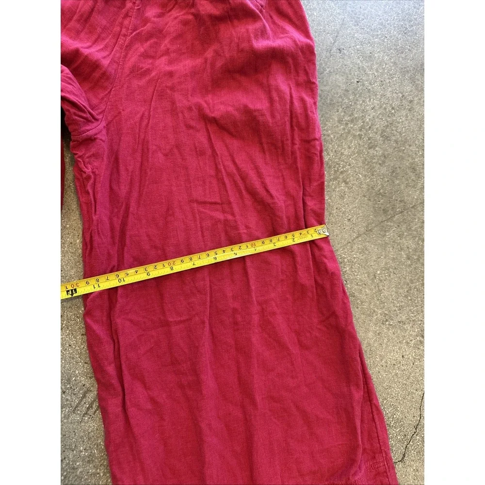 Banana Republic Ankle Pant Women Maui Rose SzXS(TP)Wide Leg Boho Linen Blend